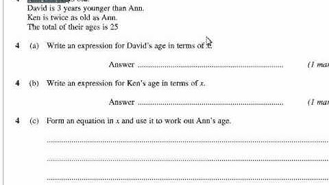 Constructing Expressions   GCSE Q4a AQA June 2009 Higher Non Calc
