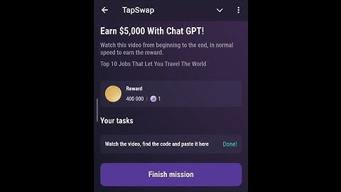 Earn $5000 With Chat GPT ! TapSwap Code | TapSwap
