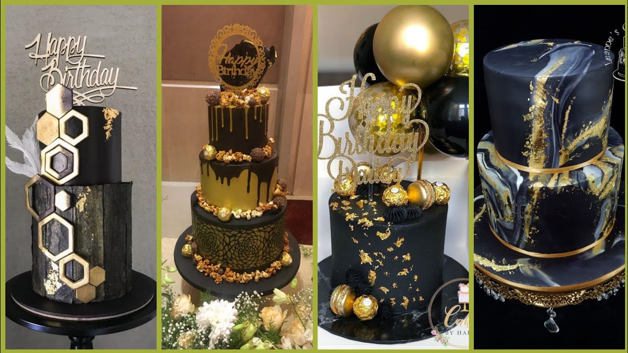 Black And Gold Birthday Cake Ideas/Birthday Cake Ideas/Black Cake Designs  2022/Black And Gold Cake 