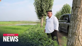 Kim Jong-un makes rare inspection at flood-damaged village