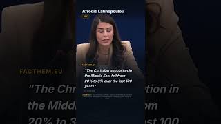 Afroditi Latinopoulou - PfE - The Christian population in the Middle East fell from 20% to 3% over t