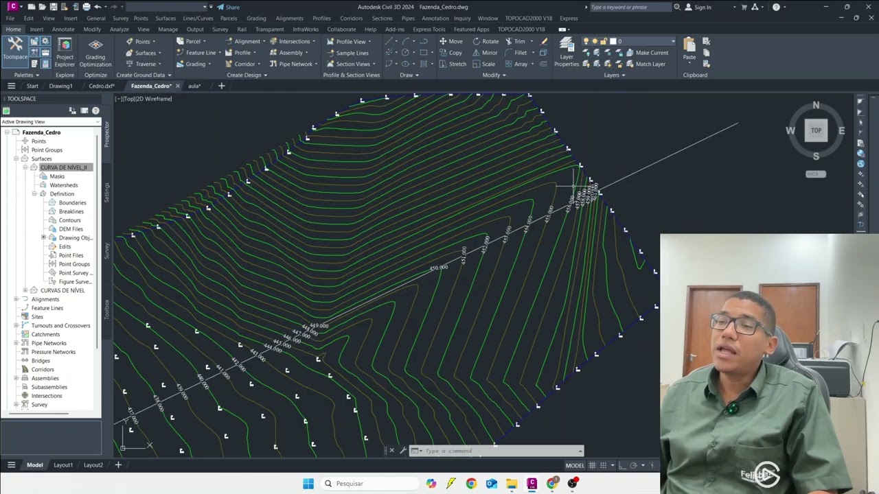 Como Gerar curvas de nível no AUTOCAD civil 3D