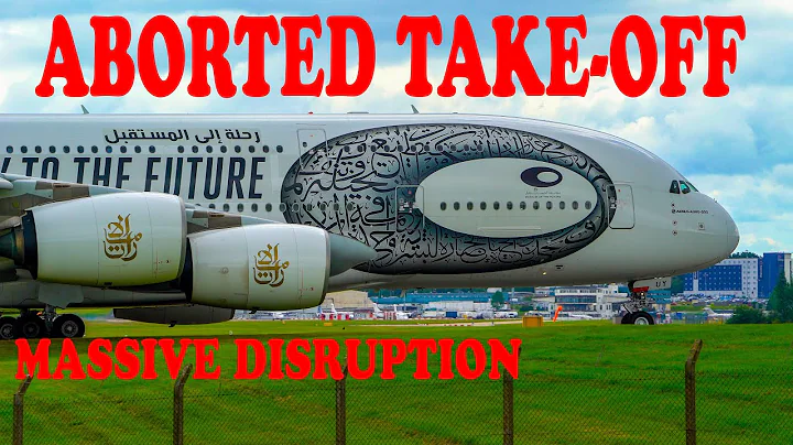 Aborted Emirates  A380 take-off 23.07.23 at Birmingham Airport 4K