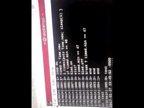 Pi3 gpio control with ruby. Pi_piper gem test 2