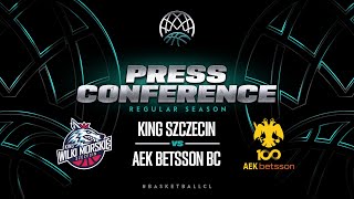 King Szczecin v AEK BETSSON BC - Press Conference | Basketball Champions League 2023