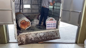 TIẾP TỤC BỐC XẾP BÀN GIAO CHO KHÁCH HÀNG Ở HÀ NỘI CẶP LỘC BÌNH NGUYÊN KHỐI GỖ HƯƠNG