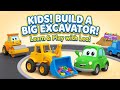 Construction Vehicles for Kids: Building and Using an Excavator and Road Roller!