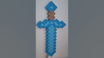 I made minecraft diamond sword out of paper  #diy #minecraft #diamondsword #origami