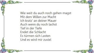 Joachim Witt - Tief in der Tiefe Lyrics