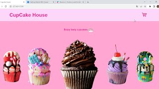 website carousel cupcake made with html, css, javascript/swiper.js