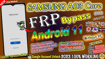 Samsung A03 Core (A032F) Android 11 Frp Bypass | New Method 2023 | No Pc | Update by @pentekfrp JUNE