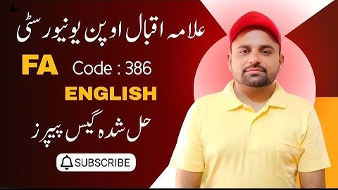 AIOU FA Code 386 English Final Guess Paper 2025 | Important Questions | 8 November 2025 Exam Prepare