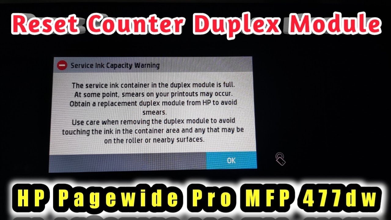 Cara Reset Counter Duplex Modul Printer HP Pagewide Pro MFP 477dw