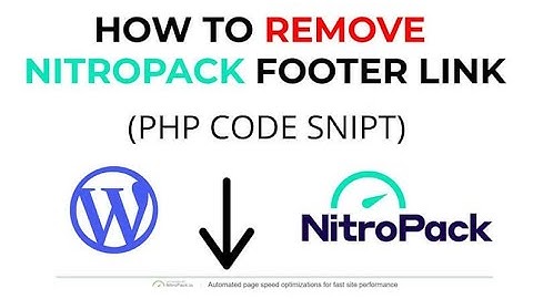 How To Remove the NitroPack Plugin Footer Link