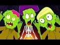 Five funny zombies jumping on the grave  zombie family  funny halloween songs for children