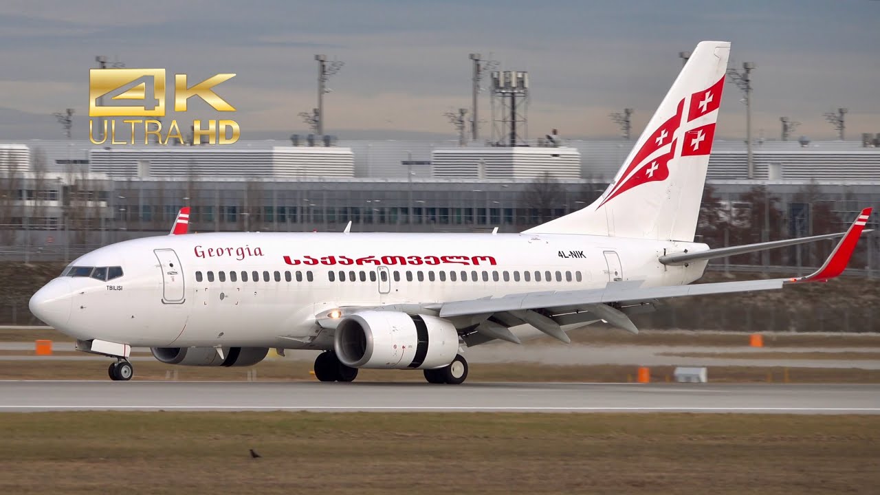 4K) Boeing 737-783 from Georgian Airways 4L-NIK arrival at Munich
