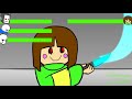 Glithtale flowey sans gaster vs chara  tabural battle healthbars