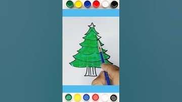 #christmas #tree #easy #coloring #colors #painting  #shorts