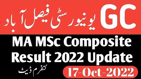 GC University MA MSc Part 1&2 Composite Annual Result 2022 Final Date-GCUF MA MSc Result 2022 Update