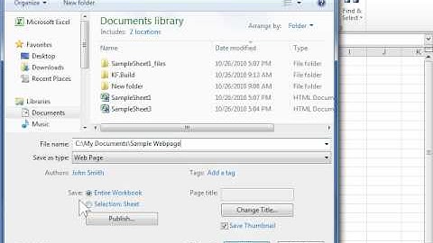Excel 2010 Put a Worksheet on a Web Page