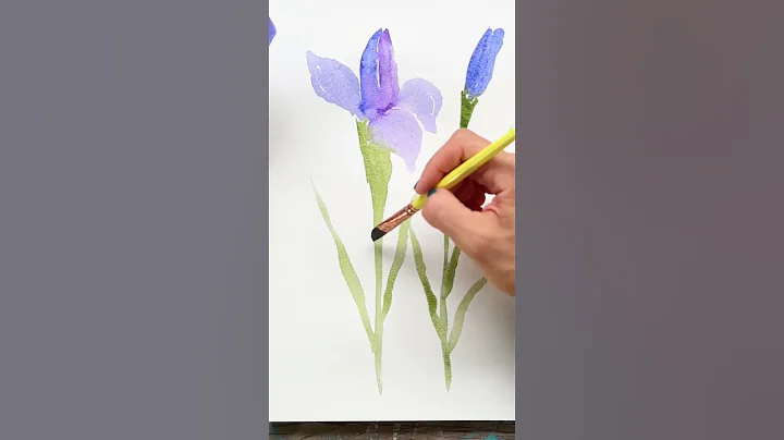 Easy way to paint a watercolor iris for beginners