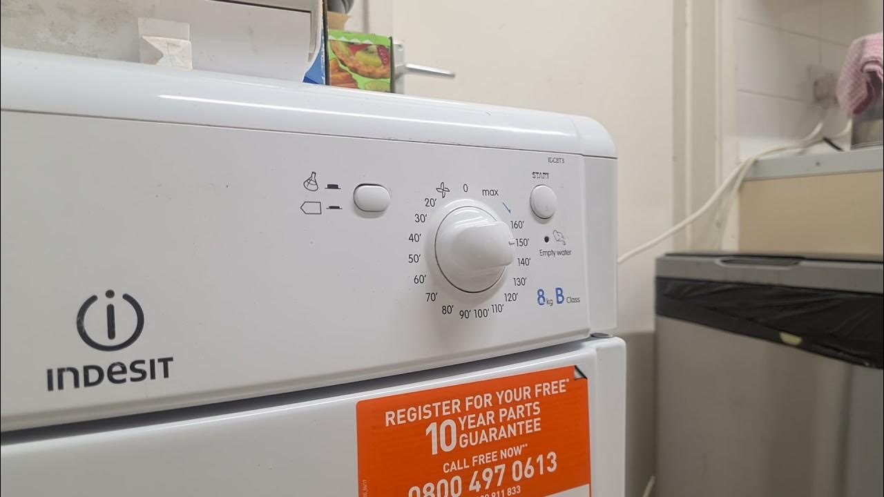 Indesit IDC8T3 Tumble Dryer Load And Start Of Drying YouTube