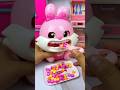 Cute Pink Rabbit Eating Fruits Set Toys, Satisfying With Unboxing ASMR Videos