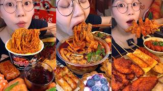 Saucy Noodles, Blueberry Tart & Fast Food Feast Mukbang ASMR