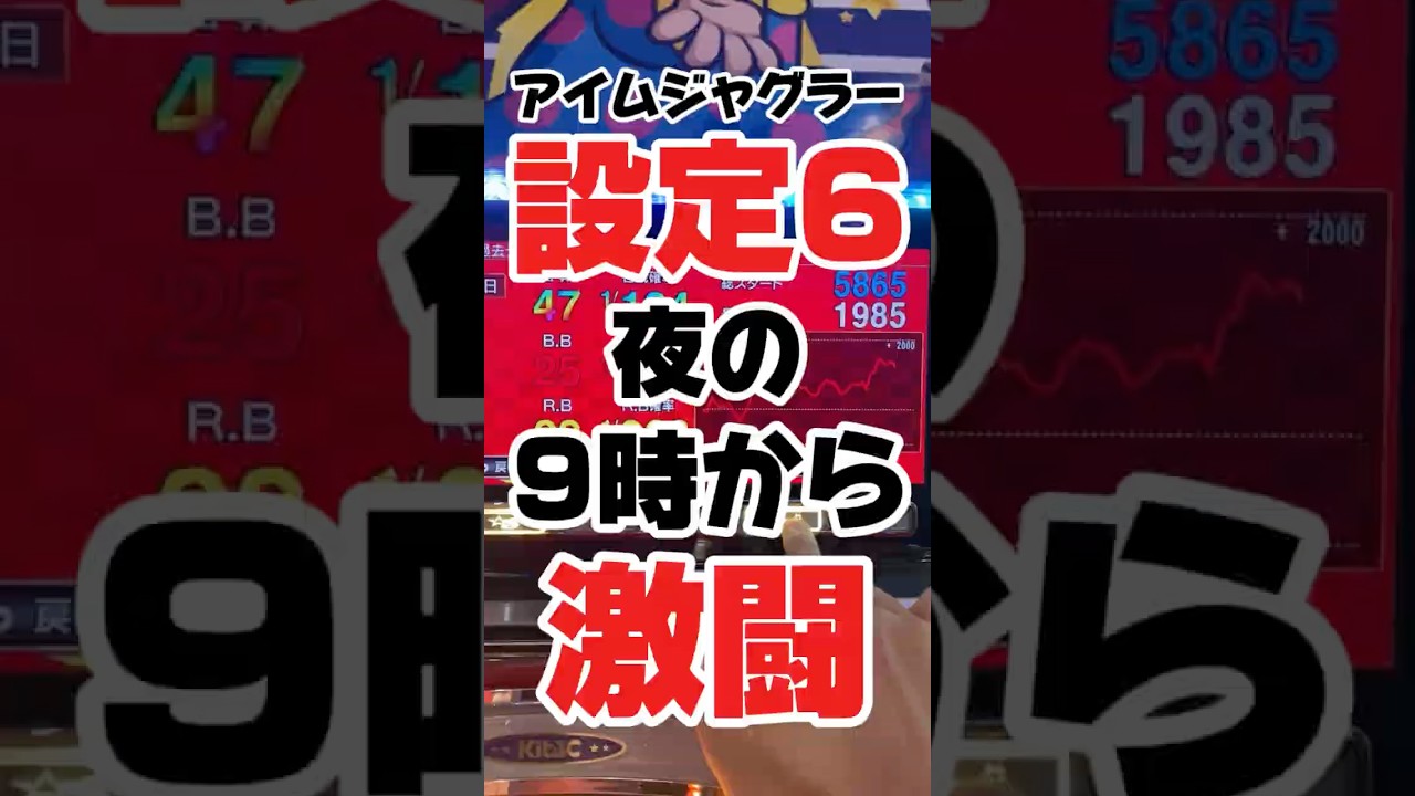 アイムジャグラー設定6夜の9時から激闘!#ジャグラー #パチスロ #スロット #アイムジャグラー #いとコン