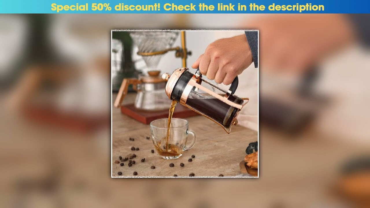 Exclusive Rose gold press Coffee pot Tea Strainer filter cup hand made home French coffee maker••••