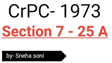 CrPC 1973 | section 7 to 25 A | BIHAR CIVIL JUDGE & APO, UP PCS-J, RJS,MP CJ, CHHATTISGARH CJ,