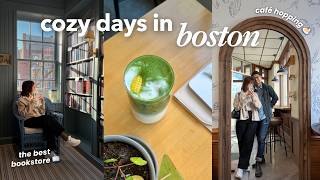 cozy days in my 30s🍵café hopping, best bookstore & asian food, home café latte, boston vlog