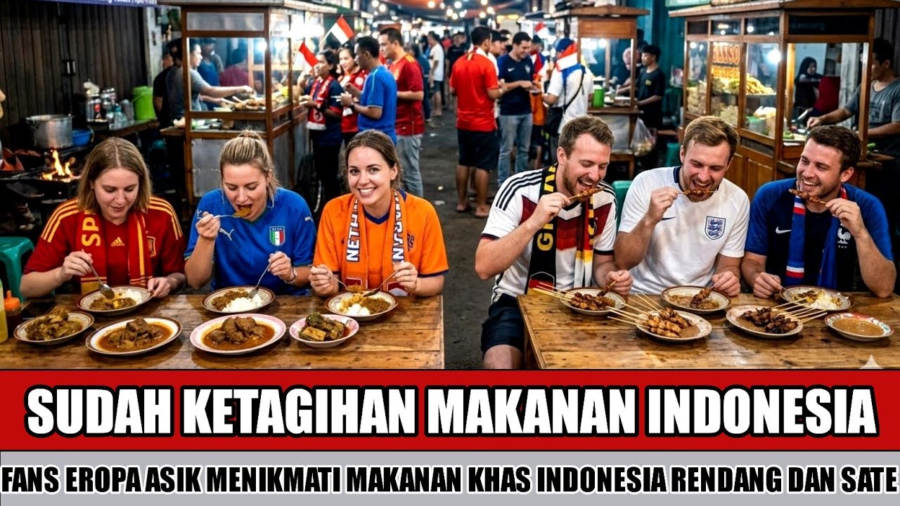 PADAHAN BARU DATANG~SUPORTER BOLA EROPA LANGSUNG KETAGIHAN MENIKMATI MAKANAN KHAS DARI INDONESIA