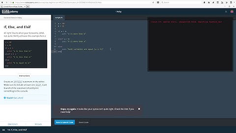 Ruby - lesson #9: Control Flow Revsion