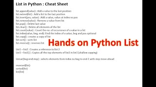 Hands On Tutorial - Python Lists, Everything you need to know