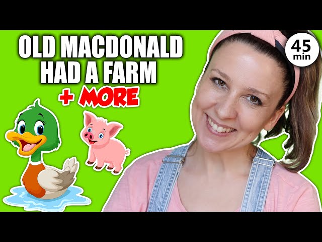 Old MacDonald Had A Farm + other Animal Songs Learning Songs for Toddlers Preschoolers Old McDonald class=