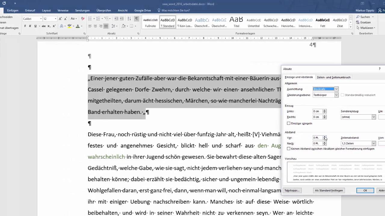 2036 Word 2016 Zitate Einrücken Youtube