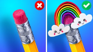 RAINBOW SCHOOL CHALLENGE | Cool School Hacks And Funny Prank Ideas