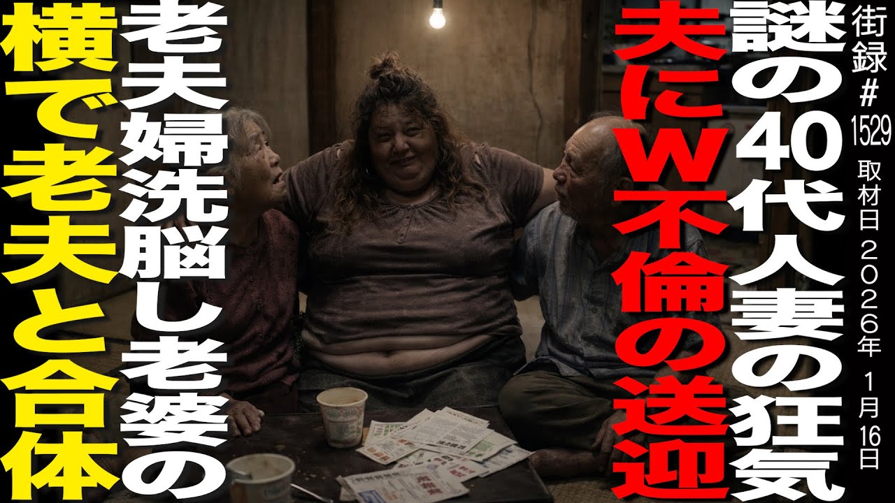 謎の40代人妻の狂気/夫にW不倫の送迎/洗脳された老夫婦/底チャンネル 岩川