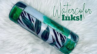 Vinyl Split and Watercolor Mash Up Tumbler Tutorial