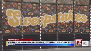 4 men rob Raleigh sweepstakes parlor, shoot security guard, police say