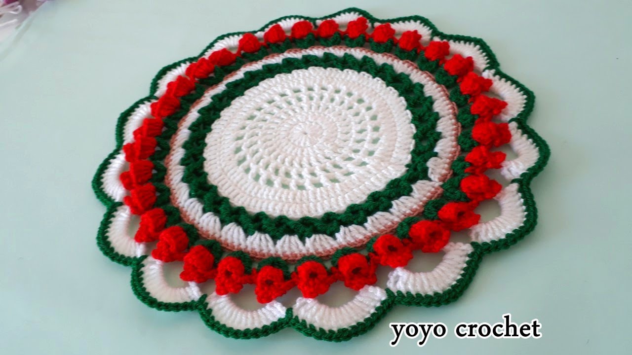 كروشية مفرش دائرى سهل للمبتدئين / الاكثر جمالاً وسحراً  !!!- Crochet the most beautiful#يويو_كروشية