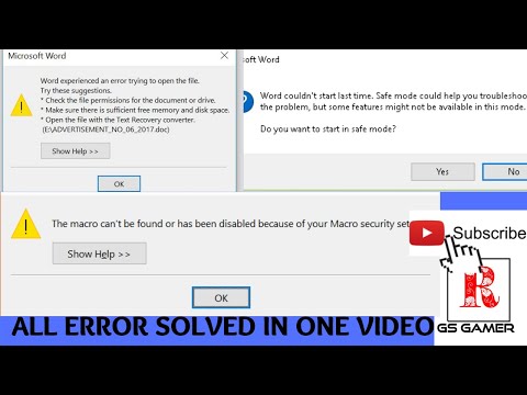 How To Fix Microsoft Word Experienced An Error Trying To Open The File