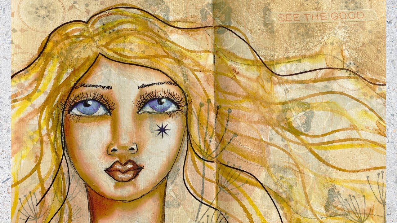 Tutorial Art journal Mixed media girl YouTube