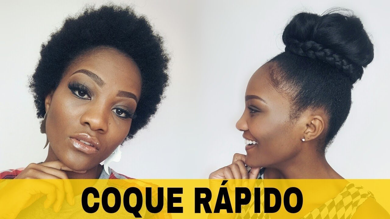 COQUE EM CABELO CRESPO CURTO