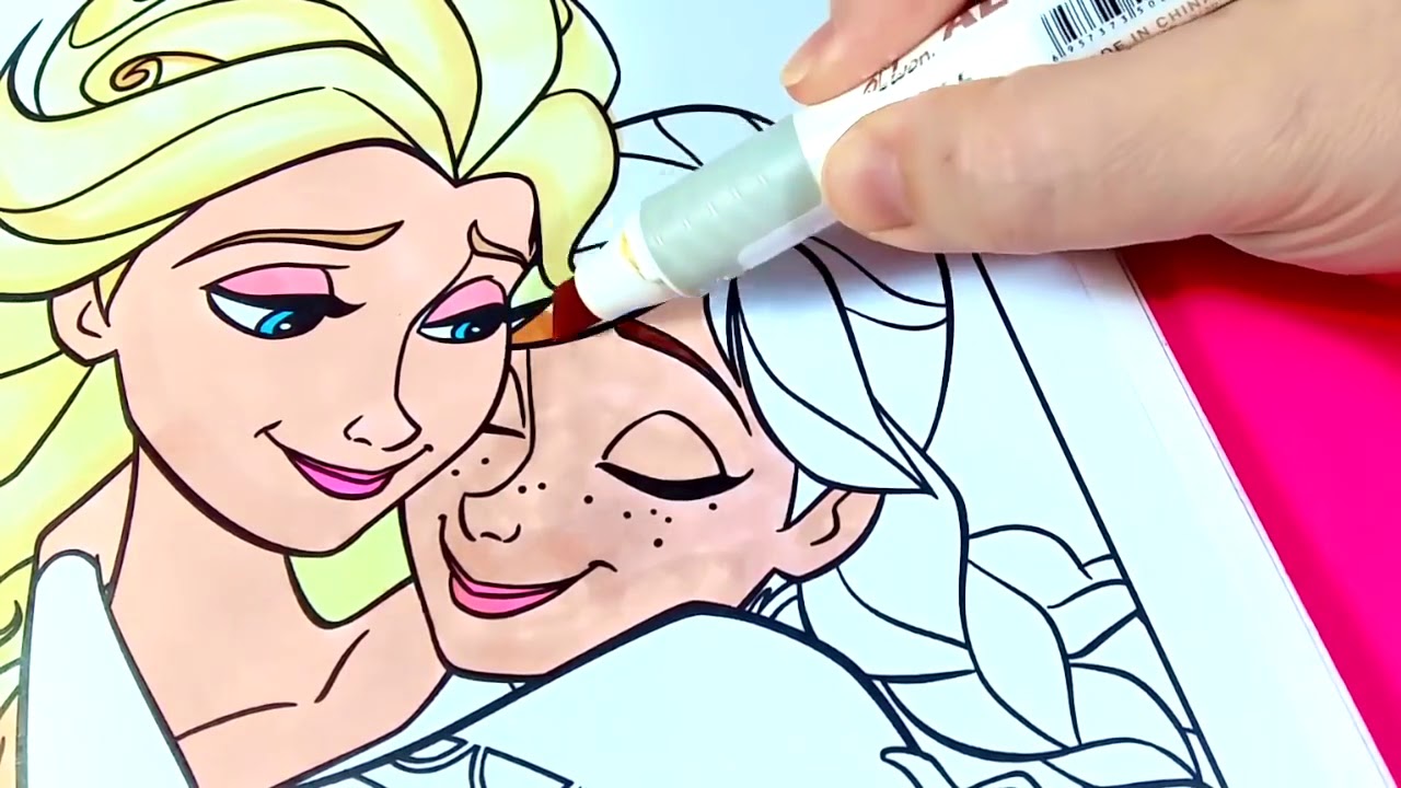 Colorir Ana Elsa Frozen 2, Jogos, Pintar Desenhos Princesas, Video  infantil