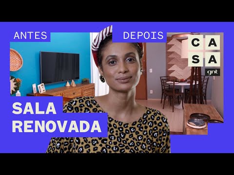 SALA DE ESTAR: reforma em salas cria decoração estilo boho | Antes e Depois | Stephanie Ribeiro