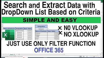 how to Search Data with a drop-down list in excel based on criteria