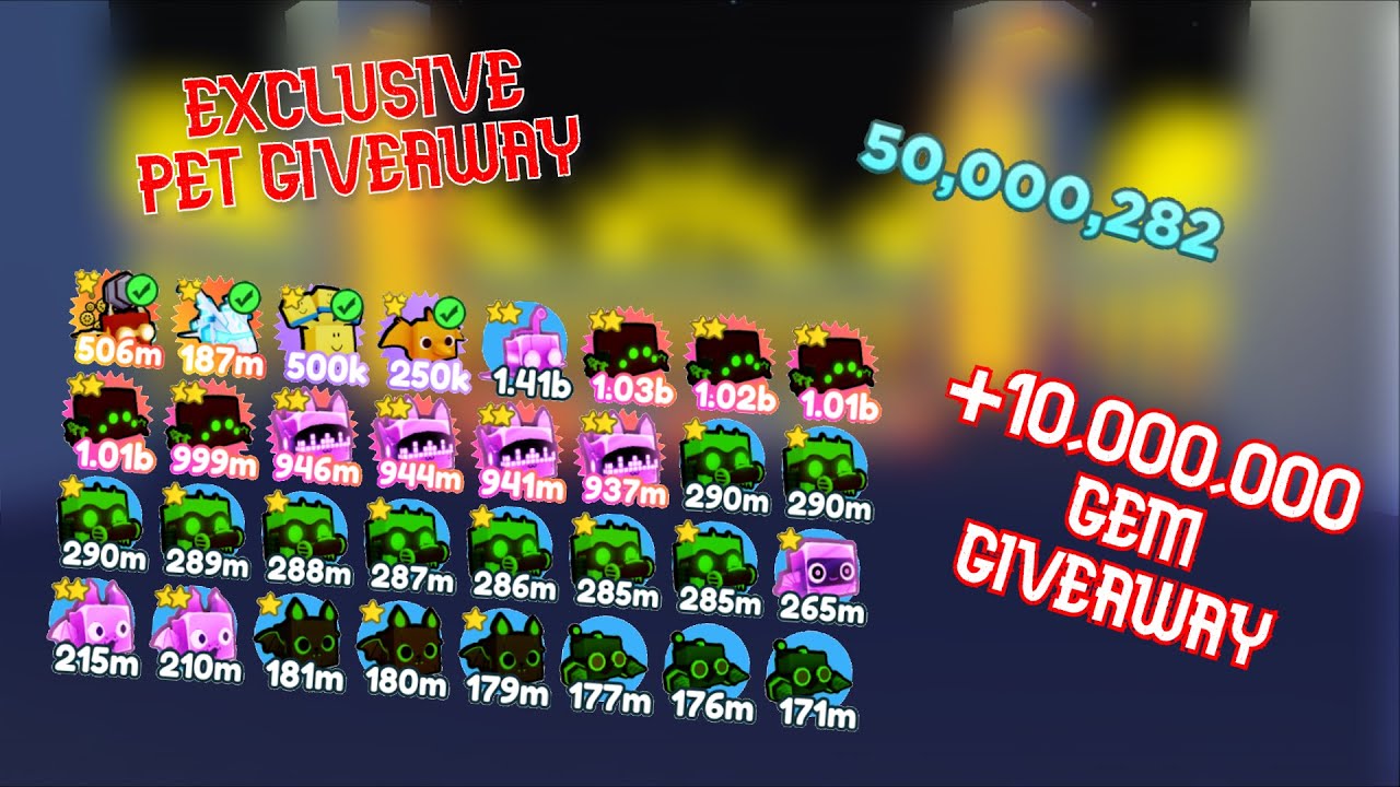 Live Pet Simulator X (GIVEAWAYS) gems + RB Steampunk pets + EXCLUSIVE