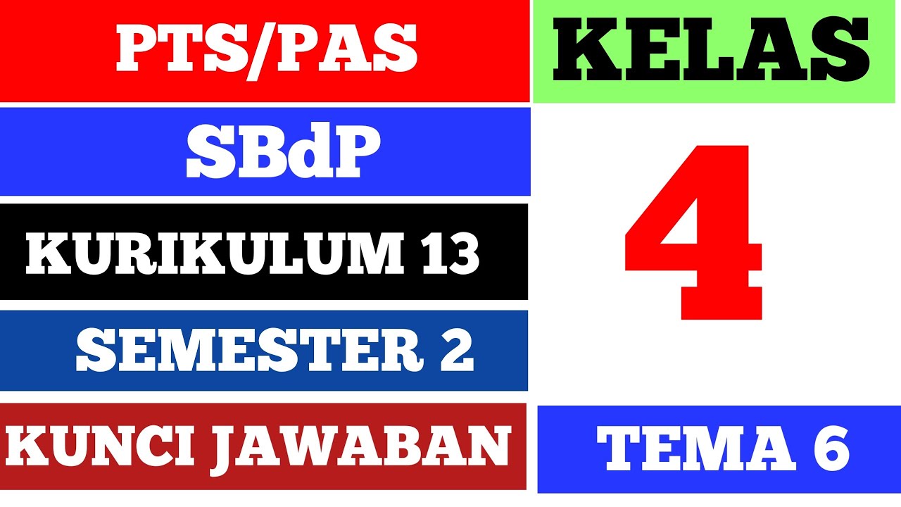 Soal PTS/PAS SBdP dan Kunci Jawaban Kelas 4 K 13 Tema 6 Semester 2